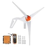 VEVOR 500W Wind Turbine Generator with Anemometer, 12V Wind Turbine Kit, 3-Blade Wind Power Generator, MPPT Controller & Adjustable Windward Direction, Suitable for Home, Farm, RVs, Boats