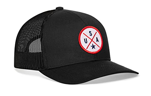 Image of HAKA State City Trucker Hat for Men & Women, Adjustable Baseball Hat, Mesh Snapback, Sturdy Outdoor Black Golf Hat