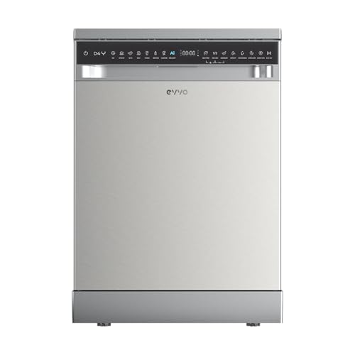 Lavavajillas EVVO D4YX Inox, 16 Cubiertos, 8 Programas, Extra Silent, Extra Hygiene, Turbo, Secado Extra, 47 dB, Inicio Diferido, Clase C, Libre Instalación 60 cm