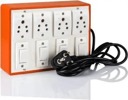 Flysmart 4 Socket Brown Extension Board 6a Five Pin Power Strip with Heavy Duty Wire Safe Multi Plug Board for Home Office Kitchen Appliances Electronics Daily Use Compact Durable Design-picture-19