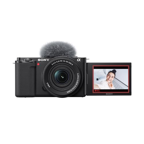 Sony Alpha ZV-E10K (Previously ZV-E10L) with Upgraded SELP1650 (Ver 2) Power Zoom Lens | 24.2 MP Interchangeable-Lens Mirrorless vlog Camera, Made for Creators |APS-C Sensor 4K Movie Recording-Black view 1
