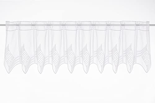 Gardinen Kranzusch Visillo bordado efecto dreher 30 cm de alto, color blanco, ancho a elegir mediante la cantidad comprada en tramos de 15,5 cm, se vende por metros Cover
