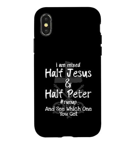 I Am Mixed Half Jesus and Half Peter Christian #Runup Gift �X�}�z�P�[�X iPhone X/XS �p
