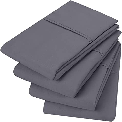 Utopia Bedding 4 Pack Pillowcases - Soft Brushed Microfiber Pillow cases (50 X 75 cm, Black, Standard Size Pack of 4)