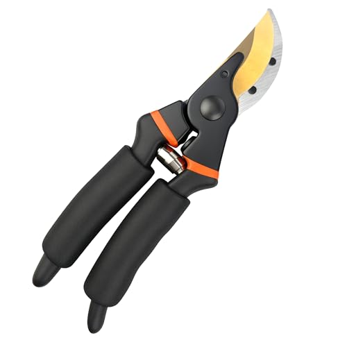 TUOLEWE 8.5 Inch Pruning Shears, Bypass Pruners with Titanium-Coated Japanese...