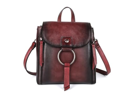 Sac à dos vintage en cuir de vache véritable élégant pour femme