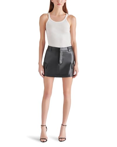 Steve Madden Women's Vegan Leather Utility Mini Skirt