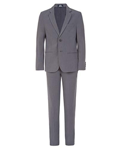Arrow 1851 Boys Aroflex Stretch 2-Piece Formal Suit Set, Grey Heather, 12 Husky
