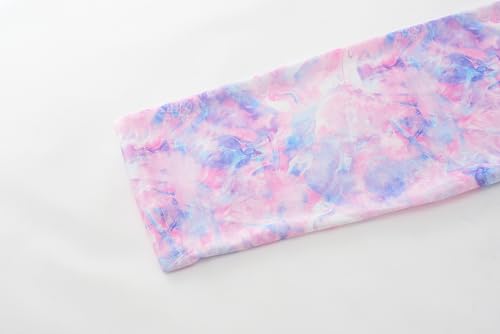 Image of Tie Dye Mermaid Sloth Christmas Halloween Pajamas for Girls Long Sleeve and Pants Nighty PJS 2-piece Set Size 6-16