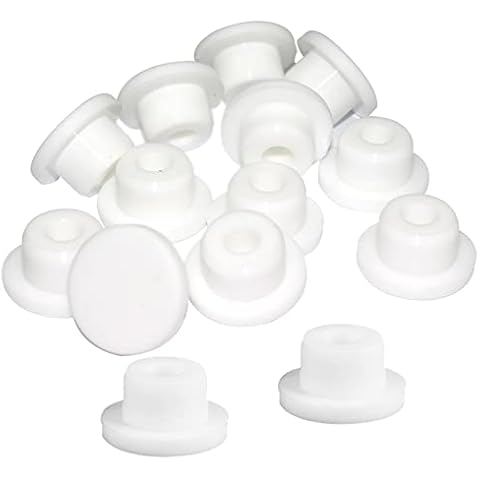12 Pieces Silicone White Plug Hole Cover Plastic Plug Hole Plug Cover Tube Plug (Fit for 16mm/0.63") Cover