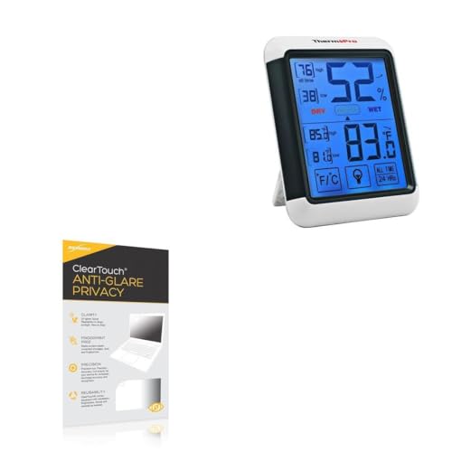BoxWave Screen Protector Compatible with ThermoPro TP55 - ClearTouch Anti-Glare Privacy (2-Pack), Privacy Screen Protector Flexible Film Anti-Glare