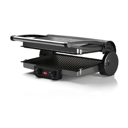 Bosch Tischgrill TCG4215, 3-in1-Kontaktgrill, Individuelle Temperaturregelung, Fettablaufrinne, Auflaufform, Herausnehmbare Aluminium-Grillplatten, einfache Reinigung, 2000 W, silber