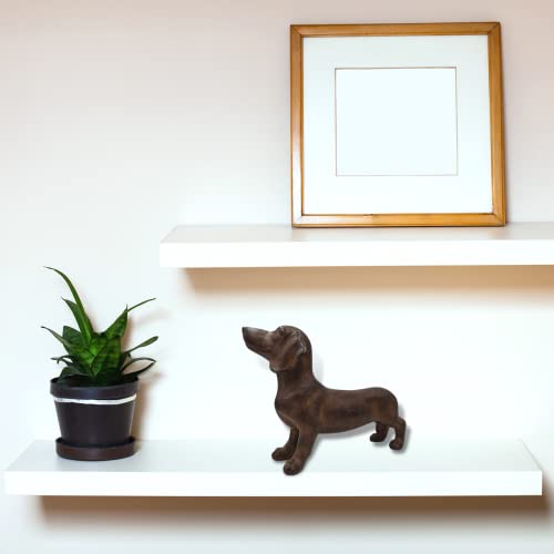 Comfy Hour 8" Polyresin Standing Dachshund Dog Figurine, Antique Style For Home Decoration, Copper, Doggyland Collection #TOP1
