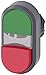 Siemens 3SU10313BB420AA0 Illum. Twin Pushbutton, 22mm, Matte Metal, Momentary, Flush/Extended, Green/Red
