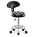 ZHOUXIAO Chaise Ergonomique À Taboure À roulettes avec Coussin Arrière, Cuir Réglable À Hauteur Réglable Tabouret De Chaise Pivotante, Bureau De Bureau Counter Counter Chaise black1