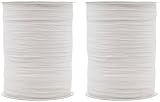 Pack of 2 Paper Raffia Ribbon Rolls 200 Yards for Kraft Packaging and Decoration (White)