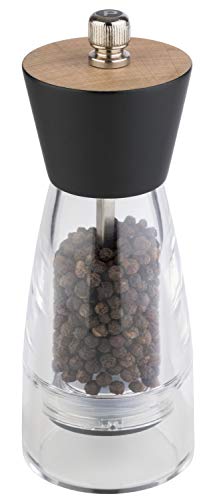 Aps Pepper Mill Frida - Macinapepe Premium Con Meccanismo Di Macinazione In Acciaio Al Carbonio E Coperchio In Legno - Il Grado Di Macinazione È Regol
