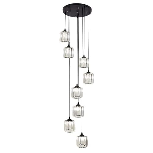 Lustre long en spirale pour illuminer votre salon duplex avec style