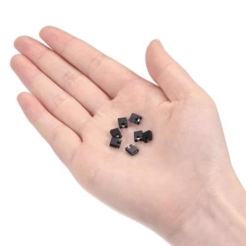 Laroal 100 stücke 2,54mm Standard Nadel Jumper Kappe Kurzschluss Anschluss Kappe Schwarz Shunt Kurzschluss Anschluss Pin Block