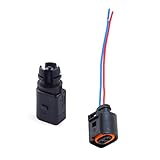 beler Ambient air temperature sensor & Electrical 2 Pin Connector Plug Wiring Harness Fit for Audi VW