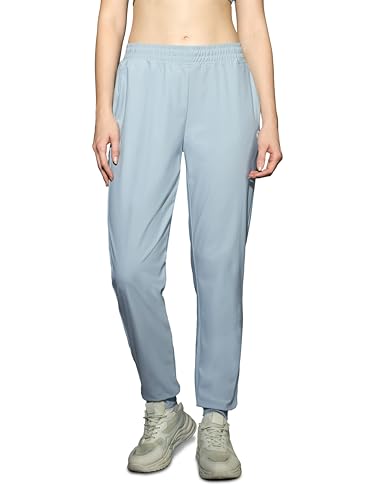 Image of TECHNOSPORT Womens Mid Rise Polyester Regular Fit Solid Jogger for Running, Workout & Sports