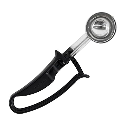Zeroll 2030 Universal Standard Length EZ Disher Food Portion Control Scoop Designed for Right or Left Hand Use Dishwasher Safe NSF Approved, 1 3/4-Inch, Black Cover