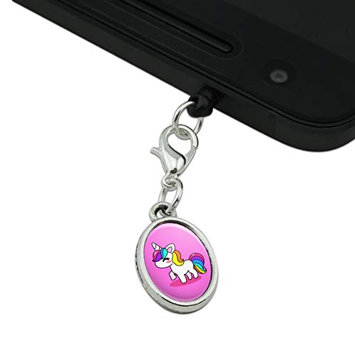 Graphics & More Cute Kawaii Rainbow Unicorn Chibi Mobile Cell Phone Headphone Jack Oval Charm Fits Iphone Ipod Galaxy #TOP1