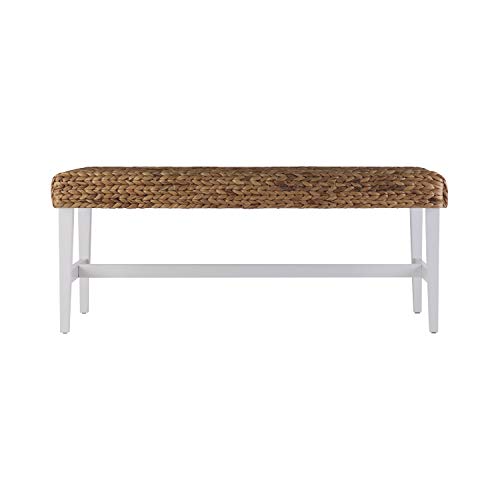 SEI Furniture Woven Coffee Table Bench, White - Image 8