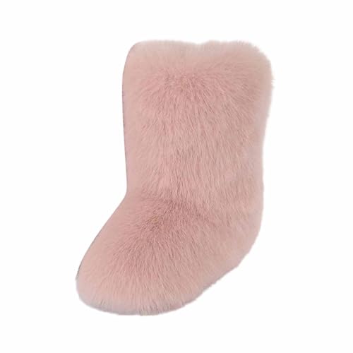 Botas de invierno forradas cálidas con suela y caña media para mayor comodidad, Rosa claro., 37 EU