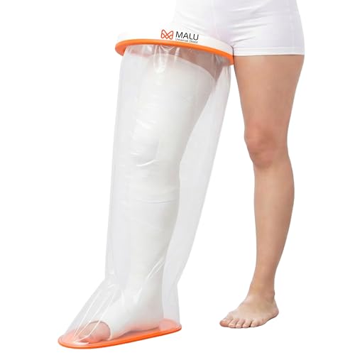Image of 100% Waterproof Leg Cast Cover for Shower & Bath | Resuable Adult Cast Protector with Anti-Slip Bottom | Cast Covers for Shower Leg | Waterproof Shield for Showering After Surgery