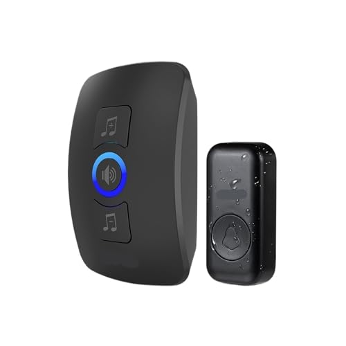 Sonnette d'accueil extérieure sans fil avec indicateur LED noir US - 2
