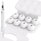 1 Seltureone 4 Paires Embouts de Rechange pour Airpods Pro/Airpods Pro 2 & Kit de Nettoyage avec Trou de Réduction du Bruit, Bouchons d\'oreille de Remplacement en Silicone Souple Antidérapant (M)