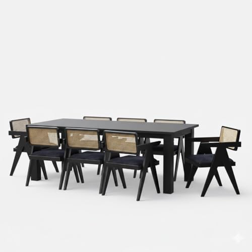 Image of Wooden Dining Table, Oak, Rectangular, Modern Style, 8 Seater, Assembly Required (Walnut, (8 seter) 1 Table)