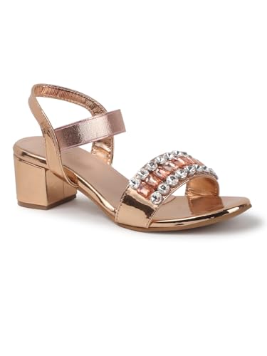 Image of iconics Women Glamorous block Heel Sandal with Crystal Embellishment