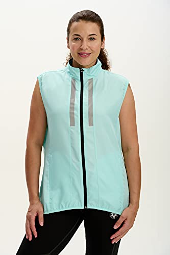 Time To Run Gilet Veste de Course a Pied sans Manche pour Femme avec Poches - Légère Coupe-Vent Respirant - Idéal pour l'exercice et Le Jogging - de M Menthe Cover