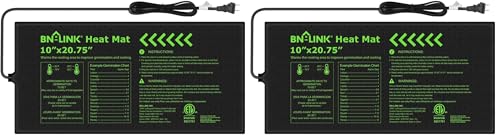 Image of BN-LINK Seedling Heat Mat 10 inch x 20.75 inch Warm Hydroponic Heating Pad Waterproof for Seed Starting Greenhouse and Germination (Pack of 2)