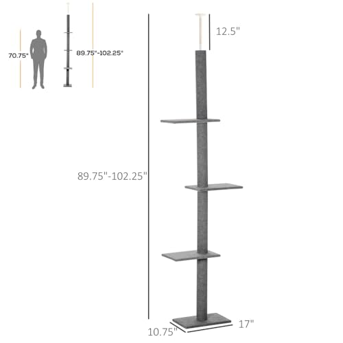 Tall Adjustable Cat Tree with Tension Rod Support for Indoor Cats and Multi-Cat Households by lafengyan - Used condition - Image 2