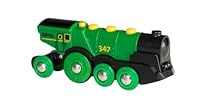 BRIO World 33593 – Big Green Action Locomotive Toy Train with Lights & Sounds, Wooden Railway Engine, Ages 3+
