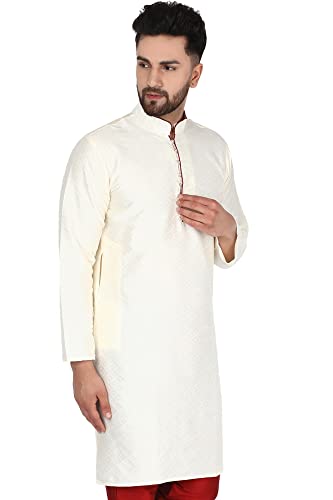 Image of Amazon Brand - Anarva Men's Indian Art Silk Casual Kurta for Wedding