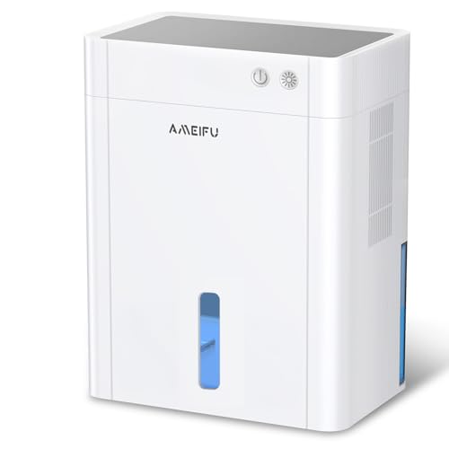 AMEIFU Dehumidifier for Basement, 135 OZ Water Tank, (900 sq.ft) Quiet Dehumidifier for Home Bedroom Bathroom RV Closet with Auto Shut Off, Sleep Mode, 7 Colors LED Light (White)
