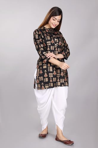 Image of Women Rayon Straight Golden Foil Printed Kurta with Palazzo || Kurti with Palazzo Set for Casual Party & Festival Wear in Round Neck with 3 /4 Sleeve for Girls