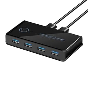 Lbvzxkad USB 3.0 KVM Switch 2-in-4