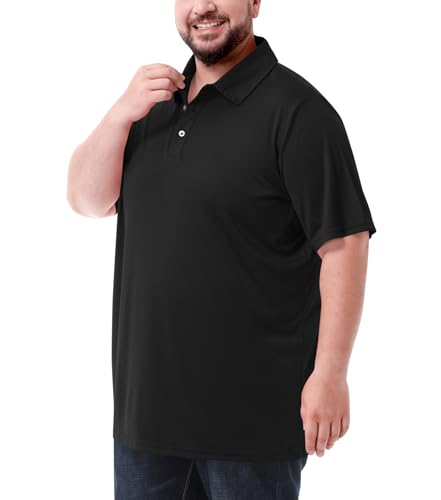 Idtswch Men's Big and Tall Polo Shirts UPF 50+ Casual Work Quick Dry Short Sleeve Collared Golf Shirt（XL-8XL）2