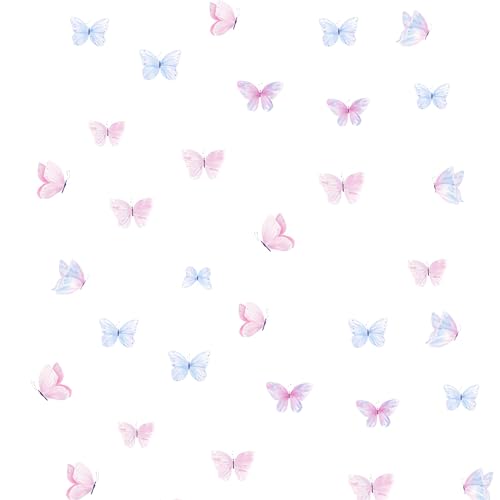 Vinilos decorativos mariposas azul y rosa, set 36 piezas miniatura 5