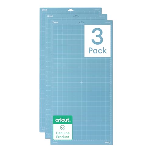 Cricut LightGrip Cutting Mats 12in x 24in, Reusable Cutting Mats for Crafts with Protective Film, Use with Printer Paper, Vellum, Light Cardstock & More for Cricut Explore & Maker (3 Count)