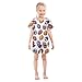 KUEJOP Summer Pajama Sets Rugby Brown Purple Helmet Pattern Homewear T-shirt and Shorts