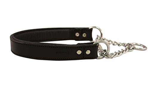 Angel Rio, Genuine Leather, Black Martingale Padded Dog Collar, 24" X 1.25" (30.5" Fully Extended), 100% Argentinean Cowhide & Stainless Steel. Humane & Trainer Recommended Alternative To Prong & Choke Collars. See Martingale Size Chart For A Perfect Fit #TOP3