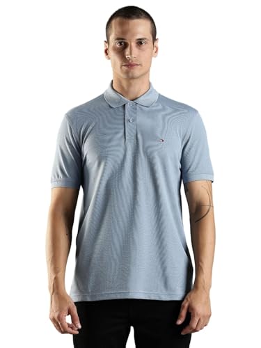 Image of Tommy Hilfiger Solid Regular Fit Cotton Polo T-Shirt