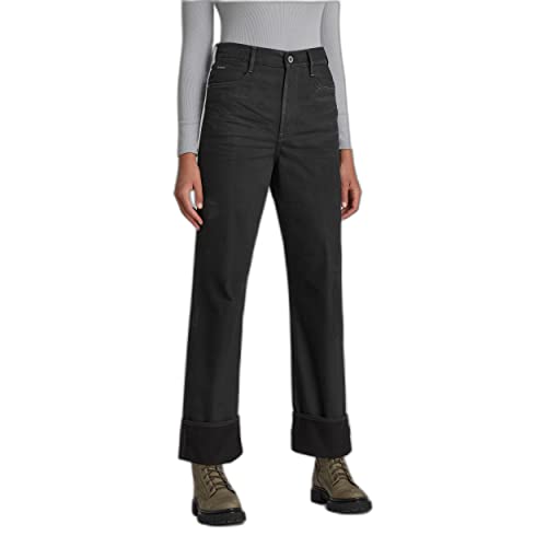 G-Star Raw Women's Tedie Ultra High Straight Fit Jeans, Jet Black, 28W x 32L