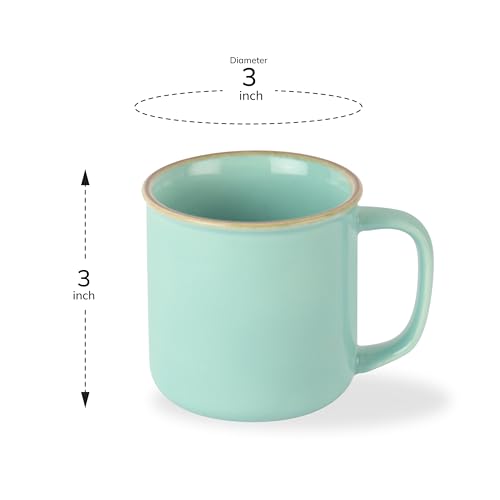 Image of CELLO Estella Nexus Color Tropical Plain Mug Set of 6, 250ml, Blue | Scratch Resistant | Porcelain Tea, Coffee Mug Set | Ideal for Daily Use & Gifting | Dishwasher Safe | Big Mug |